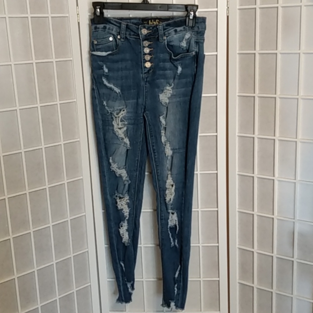 Indigo Rein Distressed‎ Jeans – Blue – Women Size 3